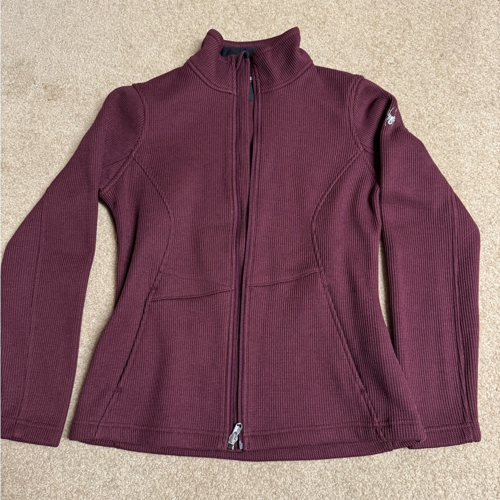Spyder Purple Utility Jacket with High Collar and Fitted Silhouette